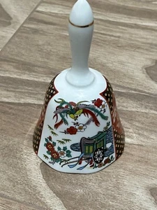 1970's IMARI Heritage Mint LTD Asian Porcelain Bell with Flowers, Made in Japan - Picture 1 of 6