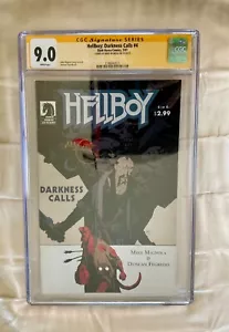 MIKE MIGNOLA Signed CGC 9.0 HELLBOY DARKNESS CALLS 4 SS batman 1 dime press nm 2 - Picture 1 of 4