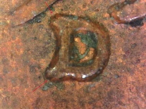 1956-D Lincoln Wheat Cent Penny - Repunched Mintmark RPM - Error Inv#T631 - Bild 1 von 3