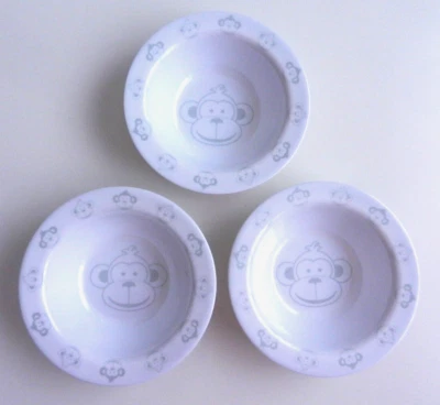 3 Baby Schälchen Kinder Müsli Schale Äffchen NEU - Bild 1 von 4