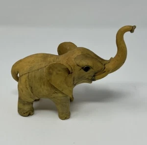 Crushed Oyster Elefant Figur Statue | Handarbeit Volkskunst Vintage Trunk Up - Bild 1 von 6