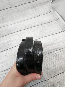 TRAFALGAR Burundi Calf Black Leather Croc Embossed Dress Belt Size: 38 - Picture 1 of 11