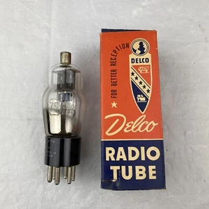 Vintage Delco No 75 Tube in Original Box Tested 75% 1,2&3 - Photo 1/5