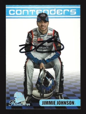 2009 Press Pass Premium #28 Jimmie Johnson Autograph Signed NASCAR Card - Image 1 of 2