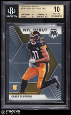 POP 1: Chase Claypool BGS 10: 2020 Panini Mosaic DEB Rookie Year Pristine Card