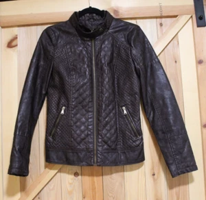 Guess Women's Leather Jacket Size S Dark Brown - Picture 1 of 4