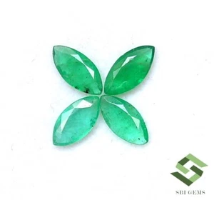 8x4 MM Natürlicher Smaragd Marquise Schnitt Menge 04 Pcs 1.50 Cts Faceted Locker - Picture 1 of 6