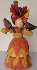 Colorful Corn Husk Female Doll With Husk Hat