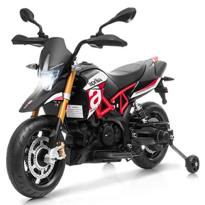 12V Licensed Kids Ride On Motorcycle w/ Headlight Training Wheel Red - Picture 1 of 9