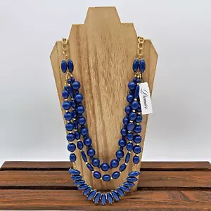 Collar Premier Designs 2018 "In The Navy" edición limitada azul marino ario y oro - Imagen 1 de 13