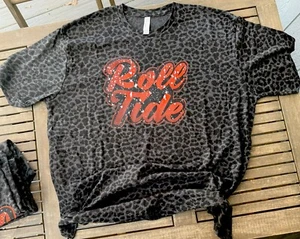 Alabama Roll Tide Glitzer Leopardenmuster T-Shirt Größe Xl - Bild 1 von 1