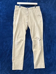The North Face Mens Straight Leg Jeans Size 35 Khaki Outdoors Camping Preppy - Picture 1 of 17