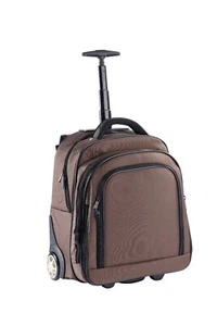 MOCHILA PORTATIL NYLON TROLLEY RUEDAS MARRÓN 1 - Imagen 1 de 2