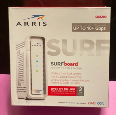ARRIS SURFboard SB8200 DOCSIS 3.1 Cable Modem - New, Factory Sealed - Image 1 of 3