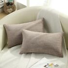 Decorative Throw Pillow Covers 12X20 Set Of 2 Lumbar Farmhouse Textured Pillo...