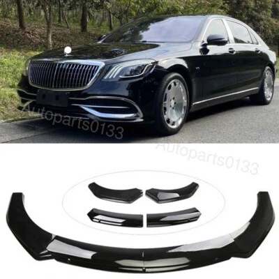 For Mercedes-Benz S450 S500 Front Bumper Lip Spoiler Splitter Gloss Black - Image 1 of 4