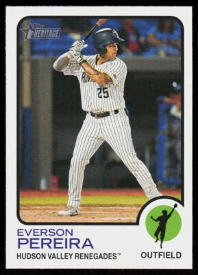 2022 Topps Heritage Minor League Everson Pereira #59 Hudson Valley Renegades - Image 1 of 2