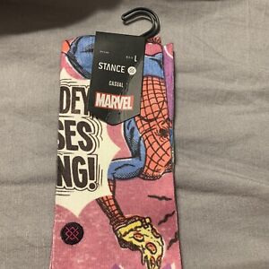 Stance x Marvel "Spidey Senses" Classic Crew Socks (Magenta) Print Sock