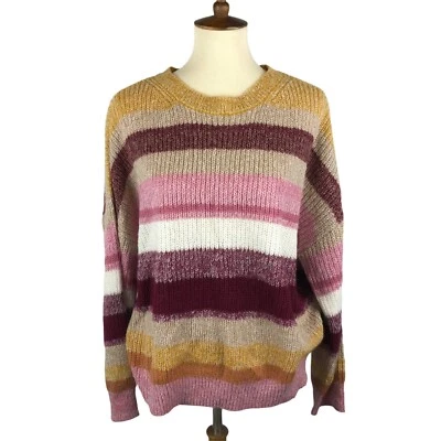 SANCTUARY Womens Sweater Size XXL Striped Pullover Wool Blend Colorblock - Image 1 of 4