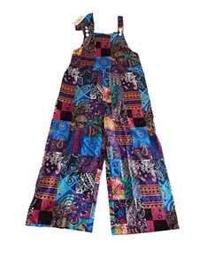 YESNO Women’s Loose Overalls - Boho Floral Jumpsuit Adjustable Trap Bohemian - Picture 1 of 10
