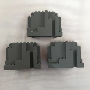 Vintage 3 X Lego Rock Panel 4x10x6 Dark Gray BURP - Picture 1 of 2