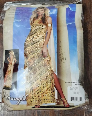Dreamgirl Golden Goddess Halloween Costume Adult Size XL Gold Sequin Rhinestones - Image 1 of 4