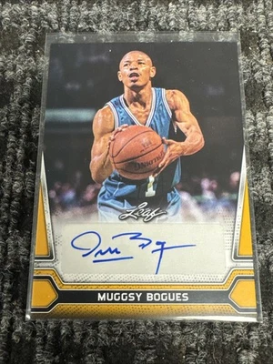 2021 Leaf trading cards- Autographs Gold #BA-MB2 Muggsy Bogues Hornets Signed - Image 1 of 3