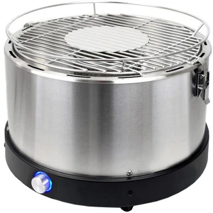 Syntrox Germany parrilla de carbón BG-100 acero inoxidable parrilla de mesa con ventilador y bolsa - Imagen 1 de 5