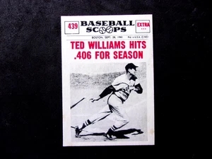 1961 BASEBALL NU SCOOPS #439 TED WILLIAMS..NO CREASES..BROWN SPOT RIGHT EDGE - Picture 1 of 2