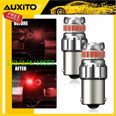 Auxito 1156 7506 LED Bombilla de Retroceso Rojo Súper Brillante Canbus 1~10 Juego Foto 1 de 4