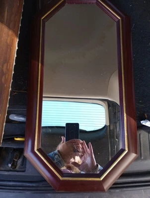 Vintage Farmhouse Home Interiors Wooden Wall Mirror 18.5" X 8.5" - Hangs 2 Ways - Image 1 of 4