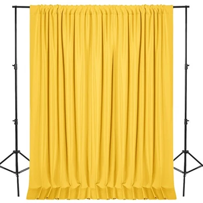 10x10 FT Yellow Backdrop Curtains, 2 Panels 5x10ft, Rod Pockets, Photography - Image 1 of 4