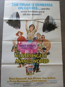 VTG Disney THE STRONGEST MAN IN THE WORLD Orig Movie Poster 27"x41" Kurt Russell - Bild 1 von 4