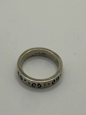 Anel de prata esterlina 925 Gucci Ghost tamanho 6 - Imagem 1 de 4