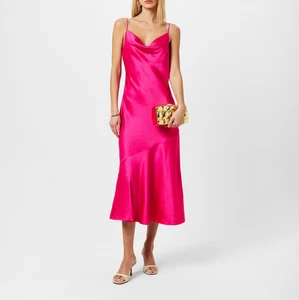 Neu TED BAKER Satin-Abendkleid mit Wasserfallausschnitt rosa Größe UK 14 - Bild 1 von 8