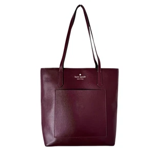 Kate Spade Daily Tote Dark Red Berry Shoulder Bag Classic Preppy Purse EUC - Picture 1 of 12