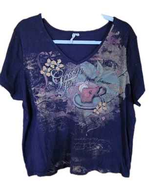 Susan Lawrence Purple Float Shirt Green Tea 3 XL - Image 1 of 3