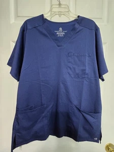 WonderWink "PREMIERE FLEX" UNISEX Scrub Top size M-NAVY V-Neck-Chest 24"/L 28.5" - Picture 1 of 5
