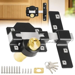 Torschloss Gartensicherung Doppel Weitwurfriegel Felgenschloss 5 Schlüssel 50 mm beidseitig - Bild 1 von 6