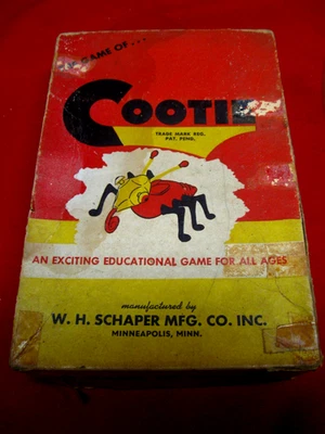 VINTAGE 1949 THE GAME OF COOTIE  BY W. H. SCHAPER MFG. CO. - COMPLETE - Image 1 of 4