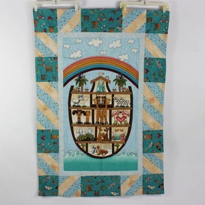 Handmade Noah's Ark Theme Baby Blanket Quilt 39" x 54" - Picture 1 of 5