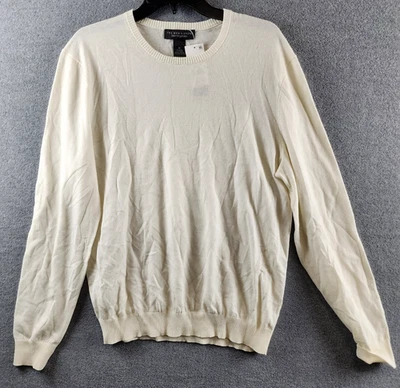 The Men's Store at Bloomingdale's Cotton Cashmere Crewneck Sweater M Cannoli - Image 1 of 4
