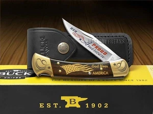 Buck 110 Folding Hunter Knife Proud American Ebony Wood 1/250 420HC Stainless - Picture 1 of 4