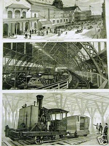CHICAGO RAILROAD EXHIBITION "ARABIAN" 1883 Antqiue Engraving Print Matted - Picture 1 of 5