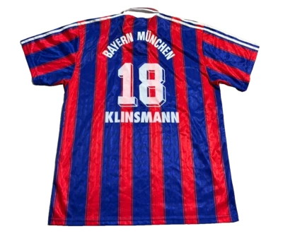 FC Bayern München Klinsmann Trikot 1995/96 Heim Gr. XL Adidas Opel Blau Rot - Bild 1 von 4