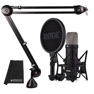 Rode NT1 Signature Black Studio-Mikrofon + PSA-1 Gelenkarm-Stativ + Tuch - Bild 1 von 4