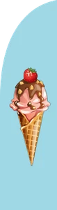 Icecream Gelato Ready Printed Flag Outdoor Event Displays - Picture 1 of 6