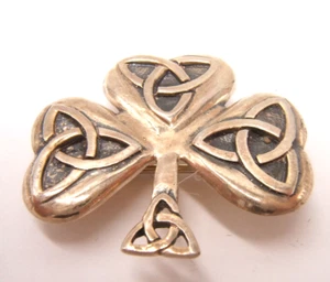 CIONDOLO O SPILLA TRIFOGLIO CROCE CELTICA ARGENTO STERLING VINTAGE DI QUANTUM - Foto 1 di 4