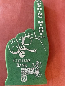 BOSTON CELTICS Opening Night 10-31-1997 VS. CHICAGO BULLS FOAM FINGER - Picture 1 of 5