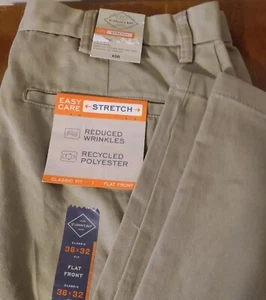 St Johns Bay Men's Classic Fit Flat Front Pants 36x32 NWT MSRP $50 - Picture 1 of 11